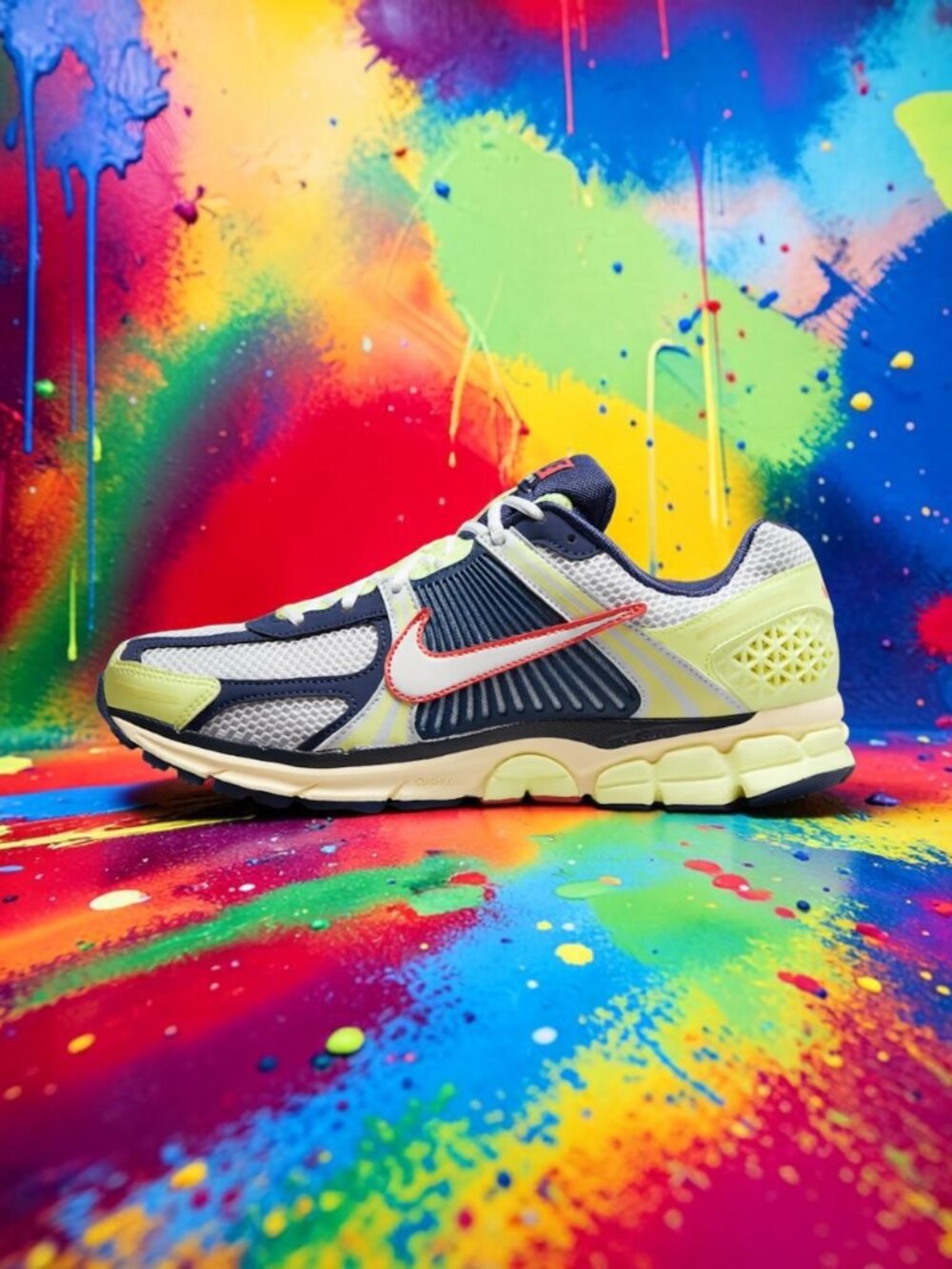 Nike Zoom Vomero 5 - Size M10/W11.5 - Barely Volt/Midnight Navy/Pure Platinum